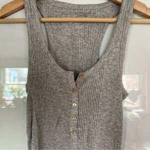 Aerie Light Gray Ribbed Tank Top